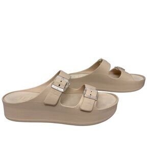 Lemon Jelly Fenix Desert  Vegan Beige Adjustable Buckle Sandals Women's size 10